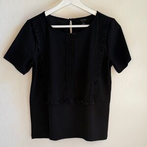 Ann Taylor Black Short Sleeve Blouse